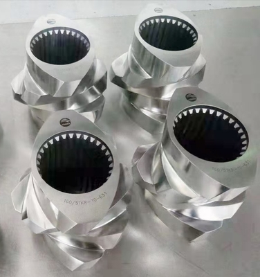 58 MC18 কনভিয়ার স্ক্রু সেগমেন্টস ভ্যাকুয়াম ডুবানো কো-রোটেশন টুইন স্ক্রু এক্সট্রুডার জন্য তাপ চিকিত্সা