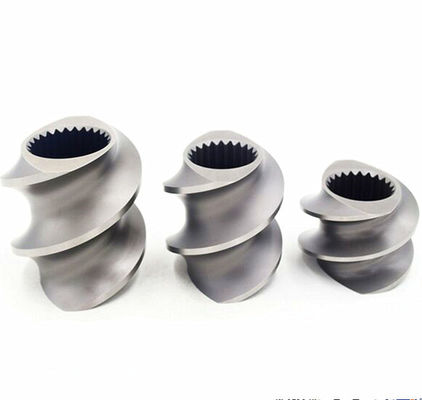 প্লাস্টিক টুইন স্ক্রু এক্সট্রুডার মিক্সিং স্ক্রু উপাদান Sandblasting সারফেস চিকিত্সা