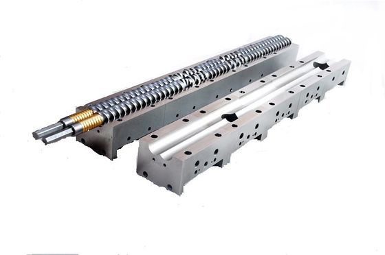 টুইন স্ক্রু খাদ প্লাস্টিক এক্সট্রুডার স্ক্রু ডিজাইন এক্সট্রুডার স্ক্রু পার্টস WR15E উপাদান